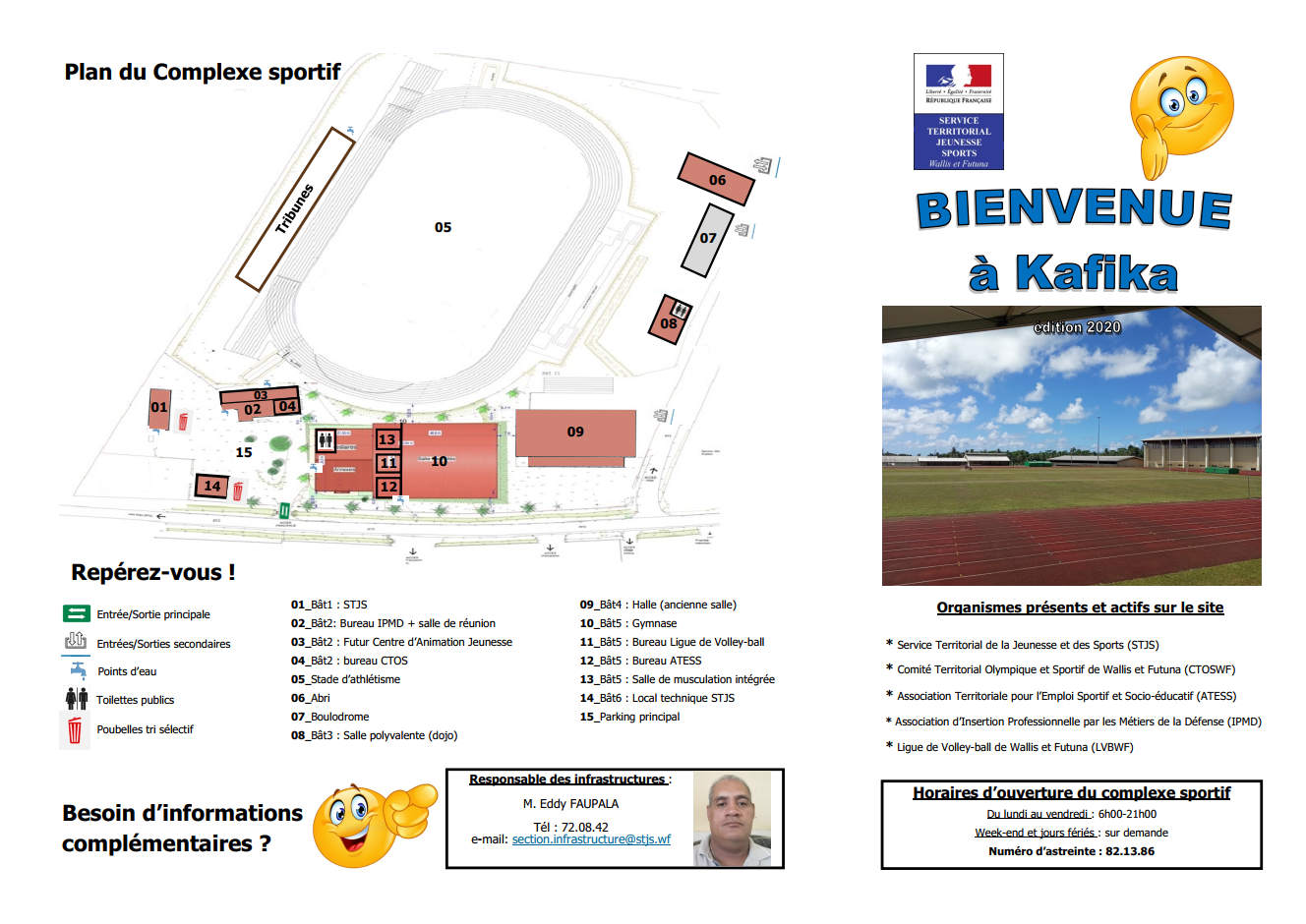 Plan du complexe sprtif de Kafika