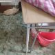 Cause dép. Table de cuisine bois et métal (pas intér. s'abst. svp, merci)